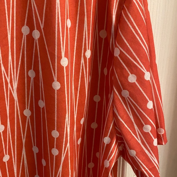 Stylish Orange Geometric Short Sleeve Top - Picture 5 of 10